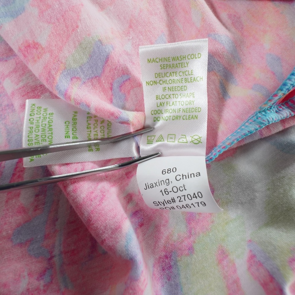 Lilly Pulitzer Treena Top Womens S Pink Tropical Preppy Luxletic Resort V Neck - Picture 8 of 11